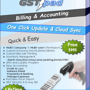 GSTpad Billing/Accounting/barcode Software