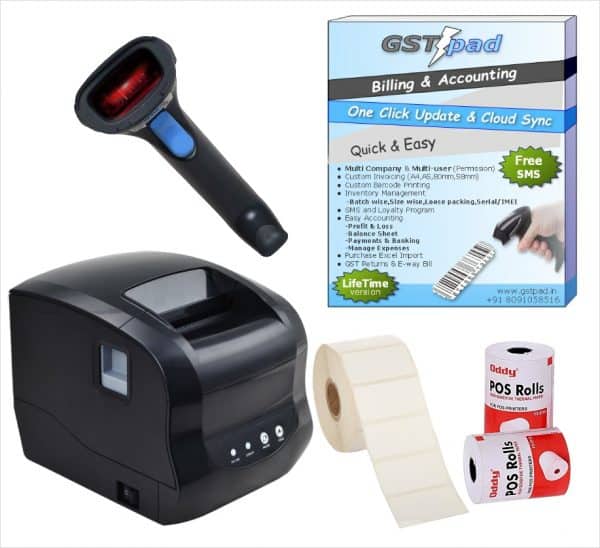 Billing Software combo with barcode printer